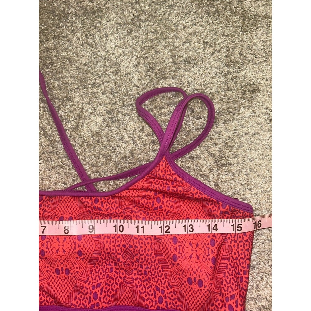 Prana Womens Dress Red Pink‎ Athletic Strappy Bodycon Boho Built In Bra Midi L - Picture 8 of 8